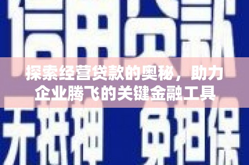 广灵探索经营贷款的奥秘，助力企业腾飞的关键金融工具