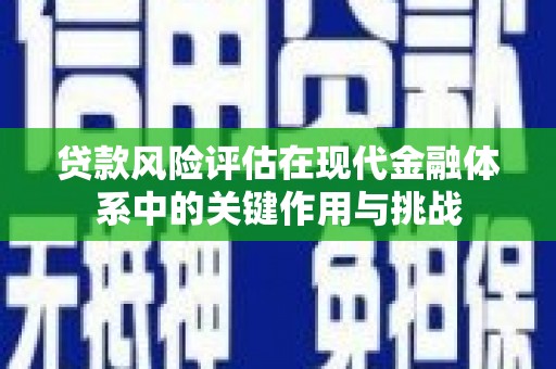 广灵贷款风险评估在现代金融体系中的关键作用与挑战