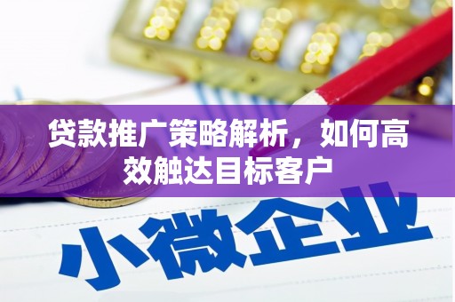 广灵贷款推广策略解析，如何高效触达目标客户