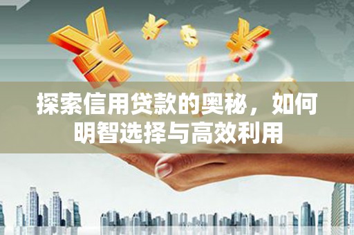 广灵探索信用贷款的奥秘，如何明智选择与高效利用