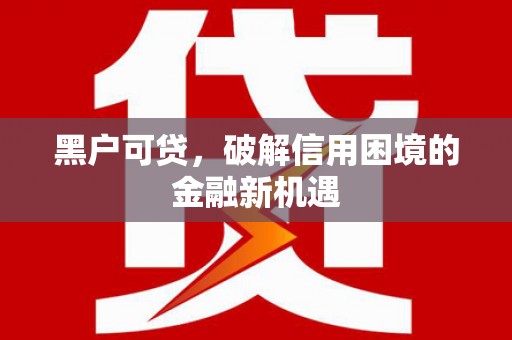广灵黑户可贷，破解信用困境的金融新机遇