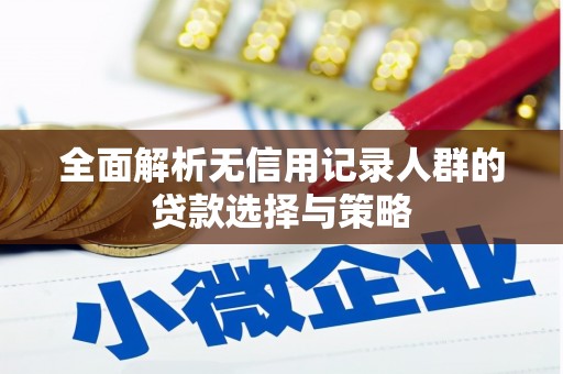 广灵全面解析无信用记录人群的贷款选择与策略
